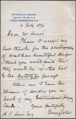129670 1876 LETTER WRITTEN AND SIGNED 'HENRY COLE' A SIGNIFICANT POSTAL REFORMER.