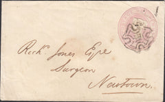 129716 1844 1D PINK ENVELOPE WELSHPOOL TO NEWTOWN WITH WELSHPOOL 'NORMAL' MALTESE CROSS.