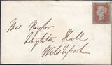 129723 1851 MAIL CHURCHSTOKE TO WELSHPOOL WITH 1D (SG8)(KD), ON REVERSE 'CHURCHSTOKE' UDC (W784).