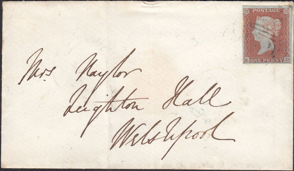 129723 1851 MAIL CHURCHSTOKE TO WELSHPOOL WITH 1D (SG8)(KD), ON REVERSE 'CHURCHSTOKE' UDC (W784).