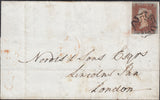 129729 1841/2 LARGE PART WRAPPER BAWTRY, SOUTH YORKSHIRE TO LONDON WITH BAWTRY MALTESE CROSS.
