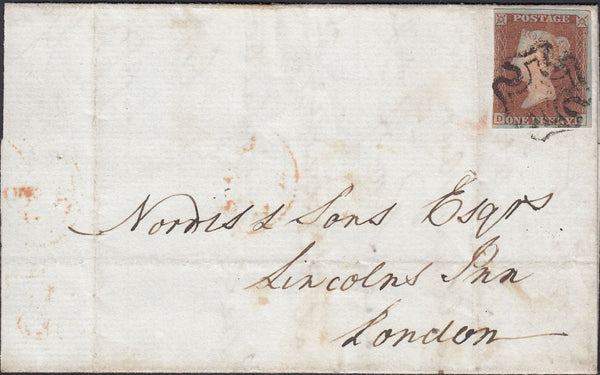 129729 1841/2 LARGE PART WRAPPER BAWTRY, SOUTH YORKSHIRE TO LONDON WITH BAWTRY MALTESE CROSS.