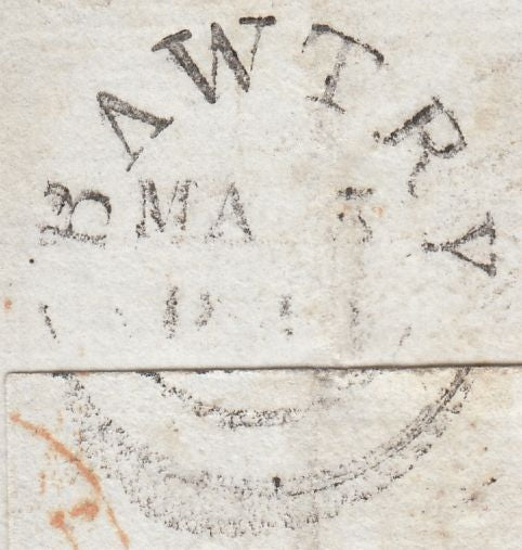 129729 1841/2 LARGE PART WRAPPER BAWTRY, SOUTH YORKSHIRE TO LONDON WITH BAWTRY MALTESE CROSS.