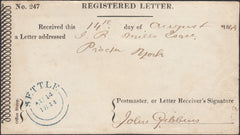 129734 1844 REGISTERED LETTER RECEIPT WITH SETTLE DATE STAMP (NORTH YORKS).