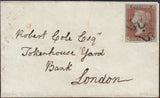 129747 1842 MAIL BIRMINGHAM TO LONDON WITH 1D (SG8), BIRMINGHAM MALTESE CROSS.