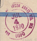 129759 1970 REGISTERED AIR MAIL LONDON TO CALIFORNIA WITH FINE MIXED QEII FRANKING.