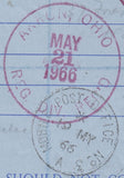 129774 1966 6D AIR LETTER REGISTERED MAIL EXETER TO USA WITH 'MOBILE POST OFFICE NO.3' CANCELLATION OF DEVON COUNTY SHOW.