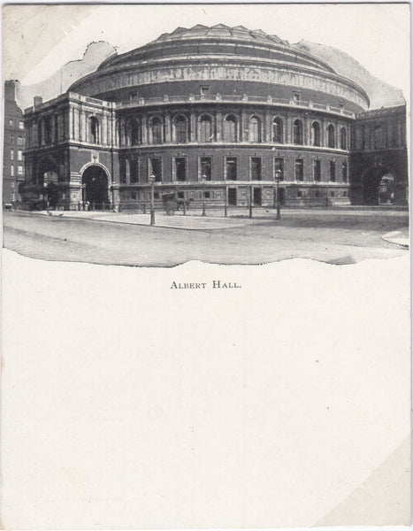 129783 CIRCA 1900 GLOSSY POST CARDS OF 'ALBERT HALL' AND 'BRITISH MUSEUM'.