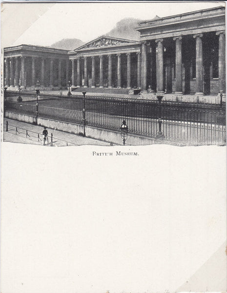 129783 CIRCA 1900 GLOSSY POST CARDS OF 'ALBERT HALL' AND 'BRITISH MUSEUM'.