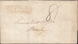 129789 CIRCA 1834-1840 CROSS WRITTEN LETTER ABERFORD, WEST YORKS TO BEVERLEY WITH 'WETHERBY/PENNY POST' HAND STAMP (YK3142).