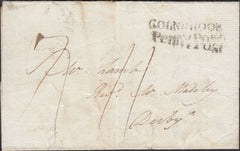 129834 1822 MAIL UPTON LEA, BERKSHIRE TO DERBY WITH 'COLNBROOK/PENNY POST' HAND STAMP (BU115).