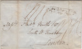 129841 1839 MAIL CLECKHEATON, WEST YORKS TO LONDON WITH 'CLECKHEATON/PENNY POST' HAND STAMP (YK690).