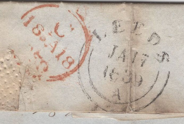 129841 1839 MAIL CLECKHEATON, WEST YORKS TO LONDON WITH 'CLECKHEATON/PENNY POST' HAND STAMP (YK690).