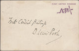 129875 1911 FIRST OFFICIAL U.K. AERIAL POST/PRIVILEGE POST CARD IN VIOLET FROM D. LEWIS POOLE TO MR. KENEALLY.