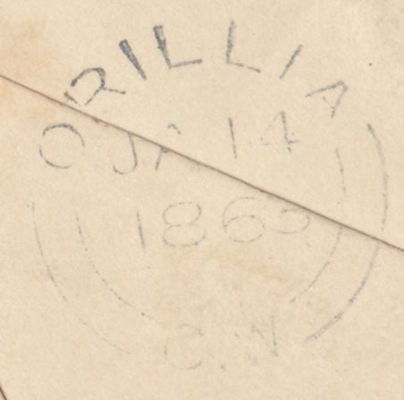 129881 1862 MAIL BRIDGENORTH TO 'CANADA WEST' WITH 6D LILAC (SG68) CANCELLED 'BRIDGENORTH/122' SPOON (RA24).