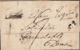 129896 1835 MAIL PORLOCK, DEVON TO BARNSTAPLE WITH 'MINEHEAD/PENNY POST' HAND STAMP (SO628).