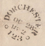 129899 1822 MAIL DORCHESTER TO LONDON WITH 'DORCHESTER/123' CIRCULAR DATE STAMP (DT225).