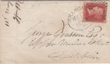 129940 1860 'MULLINGAR/345' IRISH SPOON (RA43) ON COVER TO DUBLIN.