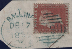 129993 1855 'BALLINA/29' ENGLISH TYPE IRISH SPOON (RA4) IN GREEN ON DATED PIECE (SPEC C1vd Cat £550).