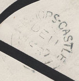 130021 1857 MOURNING ENVELOPE SHREWSBURY TO BISHOPS CASTLE WITH 'SHREWSBURY/708' SPOON TYPE C2 (RA119).