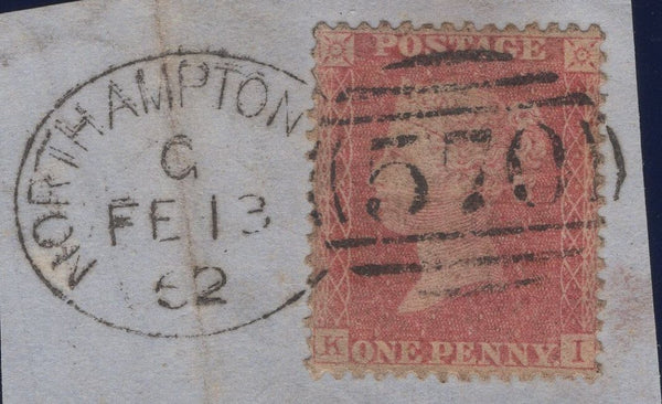 130030 1862 'NORTHAMPTON/570' SPOON FIRST RECUT (RA107) ON DATED PIECE.