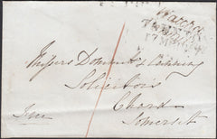130086 1847 MAIL WATCHET, SOMERSET TO CHARD WITH 'WATCHET/PENNY POST' HAND STAMP (SO834).