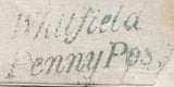 130088 1839 FREE MAIL HAYDON BRIDGE TO LONDON WITH 'WHITFIELD/PENNY POST' HAND STAMP (NR703).