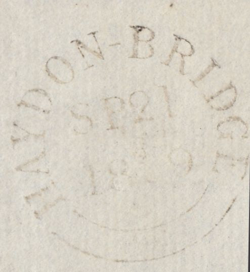 130088 1839 FREE MAIL HAYDON BRIDGE TO LONDON WITH 'WHITFIELD/PENNY POST' HAND STAMP (NR703).