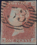 130100 1850 1D ARCHER EXPERIMENTAL PERFORATION PL.100 (SG16b)(BJ) WITH BLUE CANCELLATION, MATCHED PAIR.