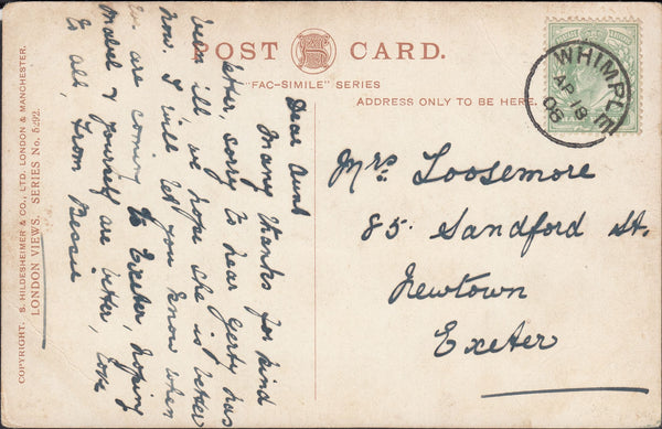 130210 COLLECTION OF WHIMPLE, DEVON CANCELLATIONS 1905-1927 (4 ITEMS).
