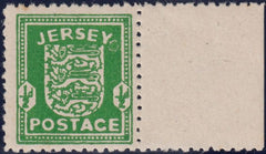 130249 1941 ½D JERSEY BRIGHT GREEN 'ARMS' (SG1) CONSTANT VARIETY 'WHITE CIRCLE FLAW' (SPEC JW21j).