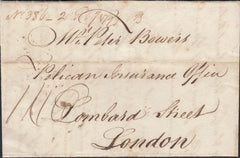 130274 1799 MAIL SALISBURY TO LONDON WITH 'SALISBURY' HAND STAMP (WL616).
