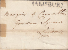 130278 1781 MAIL SALISBURY TO LONDON WITH 'SALISBURY' HAND STAMP (WL597).