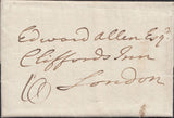 130280 1791 LETTER SALISBURY TO LONDON WITH 'SALISBURY' HAND STAMP (WL607).
