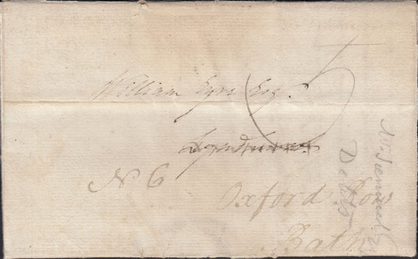 130290 1800 MAIL SALISBURY TO LYNDHURST, REDIRECTED TO BATH WITH 'SALISBURY' HAND STAMP (WL619).