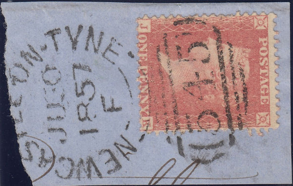 131134 1857 DIE 2 1D PL.47 'SAVOY STREET' PRINTING (C9(3)A) (JK) ON DATED PIECE.