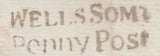 131189 1824 MAIL BANWELL, SOMERSET TO WELLS, SOMERSET WITH 'AXBRIDGE' HAND STAMP (SO23) AND 'WELLS SOM/PENNY POST' HAND STAMP (SO937).