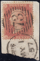 131200 1857 DIE 2 1D PL.47 'SAVOY STREET' PRINTING (SPEC C9(2)A) (AA) ON DATED PIECE.