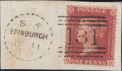 131322 1860 EDINBURGH DOTTED CIRCLE CANCELLATION (RA1) ON DATED PIECE.