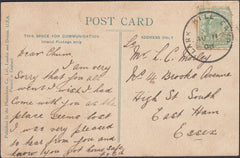 131390 1908 MAIL LARK HILL CAMP, WILTS TO ESSEX WITH 'LARK HILL CAMP' SKELETON DATE STAMP (28MM).