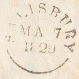 131394 1829 MAIL BARFORD TO SALISBURY WITH 'NO.1' RECEIVERS HAND STAMP AND 'SALISBURY/PENNY POST' HAND STAMP (WL665).