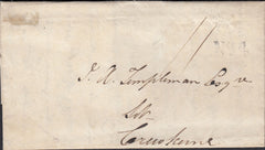 131428 1834 MAIL BRIDGEWATER TO CREWKERNE WITH 'BRIDGEWATER/PENNY POST' HAND STAMP (SO257).