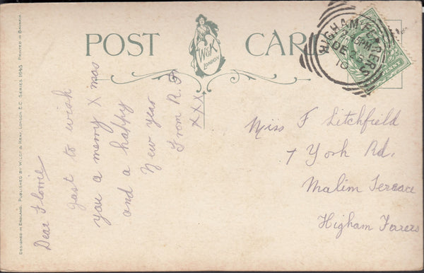 131460 1910 MAIL USED IN HIGHAM FERRERS, NORTHANTS WITH 'HIGHAM FERRERS' SQUARED CIRCLE.