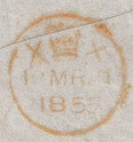 131471 1855 MAIL CRIMEAN WAR TO HEXHAM, NORTHUMBERLAND WITH DIE 1 1D PL.163 (SG17) X 3.