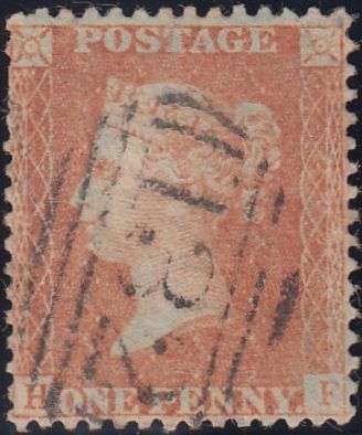 131511 1856 DIE 2 1D PL.46 PALE ORANGE-BROWN ON BLUED PAPER (SG29)(HF).