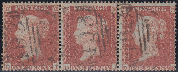 131520 1854 DIE 1 1D RES.PL.3 (SG17) USED STRIP OF THREE (DI DJ DK).