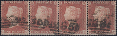 131523 1854 DIE 1 1D RES.PL.2 (SG17) HORIZONTAL STRIP OF FOUR RG RH RI RJ.