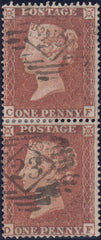 131531 1854 DIE 1 1D RES.PL.1 (SG17) VERTICAL 'PAIR' LETTERED CF DF.