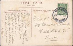 131583 1918 MAIL BENT LONT, SHROPS TO FOLKSTONE WITH 'BENT LONT/SHREWSBURY' RUBBER DATE STAMP.
