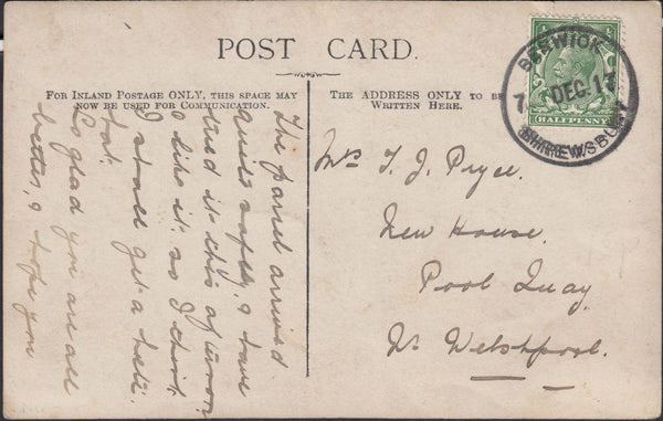 131589 COLLECTION OF BERWICK, SHREWSBURY CANCELLATIONS 1917-1972 (5 ITEMS).